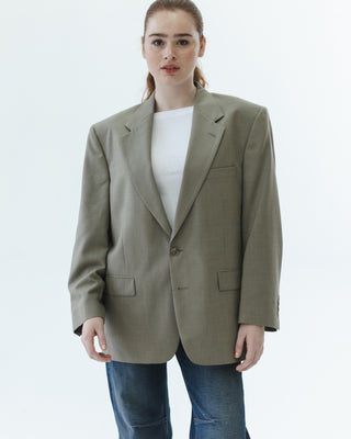 Oversized Wool Blazer in Taupe