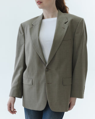Oversized Wool Blazer in Taupe