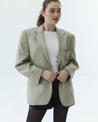 Linen Blend Light Beige Blazer