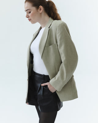 Linen Blend Light Beige Blazer