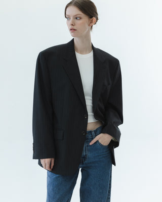 Wool Blazer in Charcoal Gray