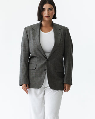 Wool Micro Houndstooth Blazer