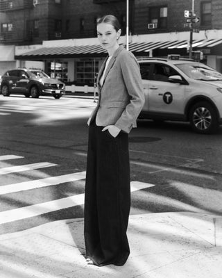 Wool Schoolboy Blazer in Gray