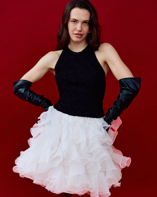 Halter Party Dress with Tulle Skirt