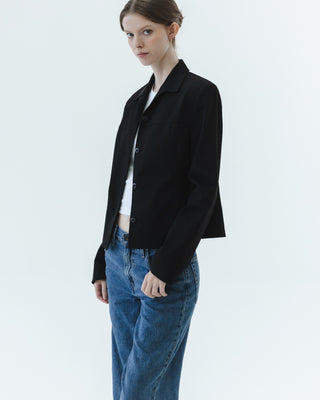 Minimalist Collared Jacket in Black
