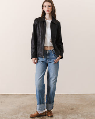 Dark Brown Croc Leather Jacket