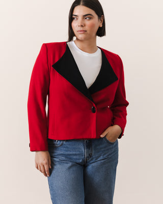 Vintage Red and Black Wool Jacket