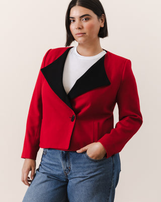 Vintage Red and Black Wool Jacket