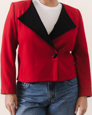Vintage Red and Black Wool Jacket