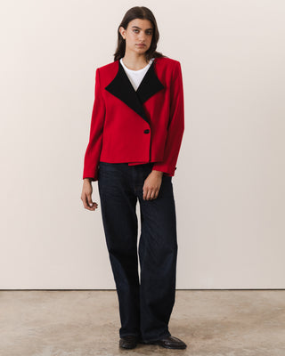 Vintage Red and Black Wool Jacket