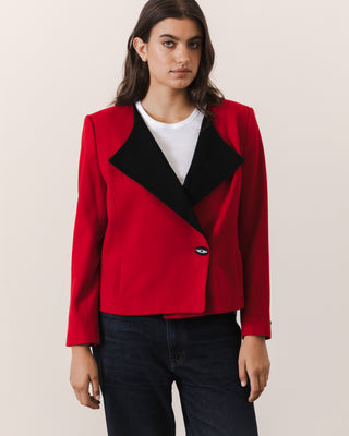 Vintage Red and Black Wool Jacket