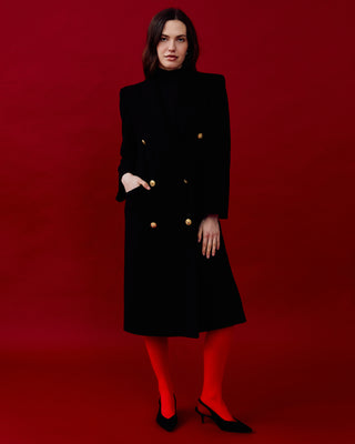 Structured Wool Coat in Black