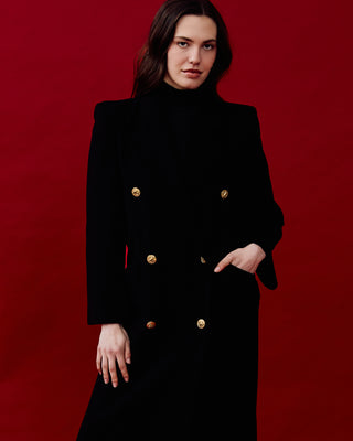 Structured Wool Coat in Black