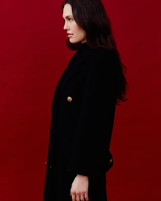 Structured Wool Coat in Black