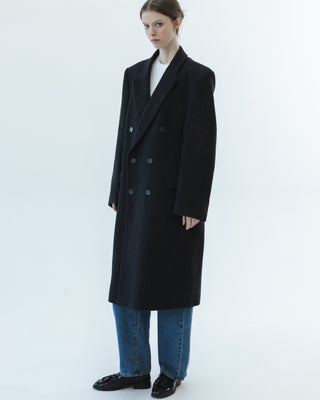 Cashmere Statement Coat in Dark Gray