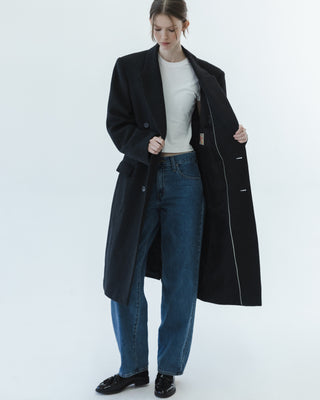Cashmere Statement Coat in Dark Gray