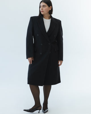Cashmere Statement Coat in Dark Gray