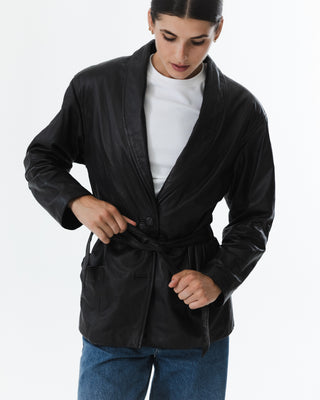 Black Vintage Leather Jacket