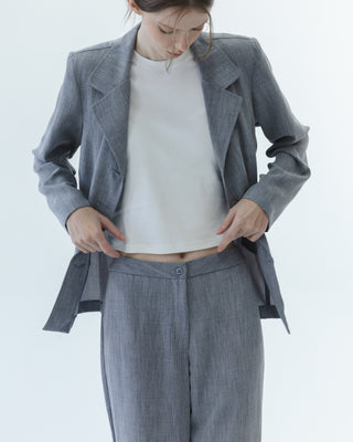 Slinky Minimalist Suit in Gray