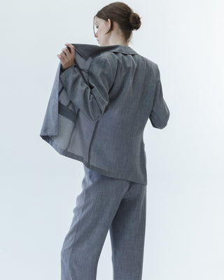 Slinky Minimalist Suit in Gray