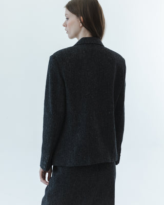 Wool Skirt and Blazer Suit in Dark Gray