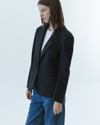 Wool Skirt and Blazer Suit in Dark Gray