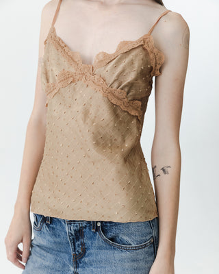 Y2K Tan Sequin Tank