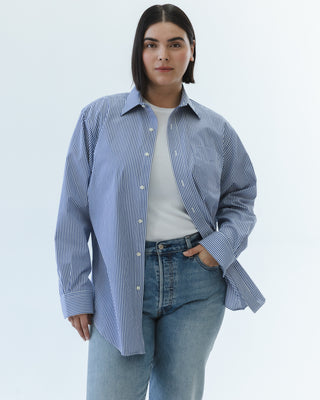 Classic Button Down in Blue and White Stripe