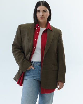 Cotton Button Down in Red