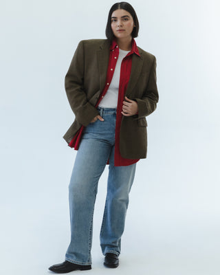 Cotton Button Down in Red