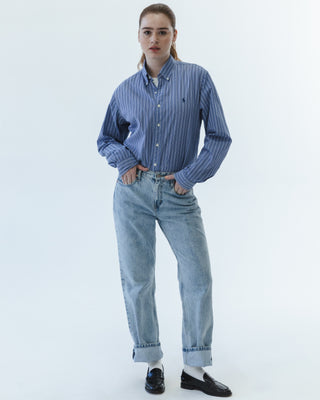 Classic Button Down in Blue and White Stripe