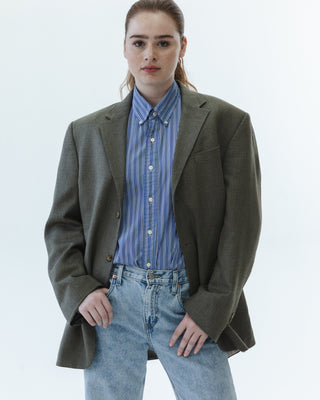 Classic Button Down in Blue and White Stripe