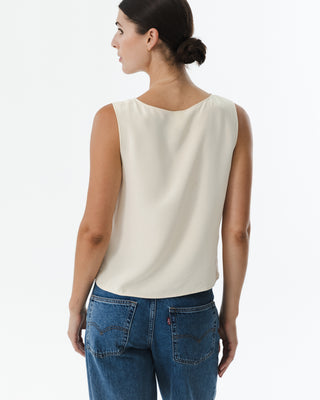 Cream Silk Tank Top