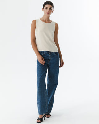 Cream Silk Tank Top
