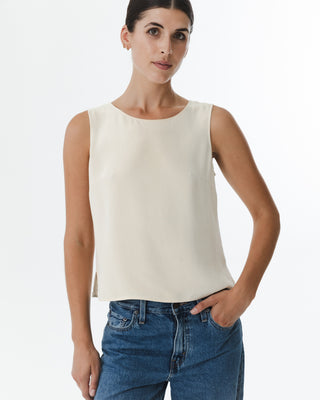 Cream Silk Tank Top