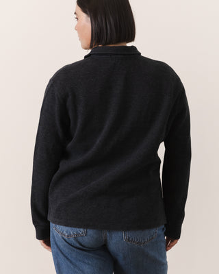Dark Gray Soft Polo Sweater