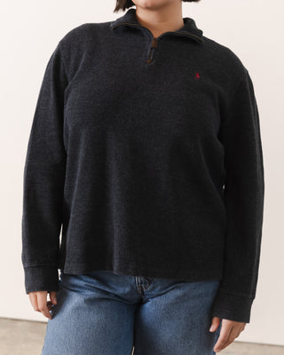 Dark Gray Soft Polo Sweater