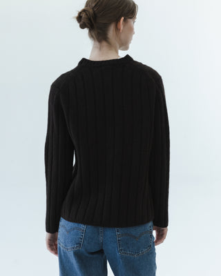 Vintage Wool Ribbed Sweater in Brown