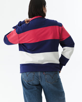 Cotton Stripe Half-zip Sweatshirt