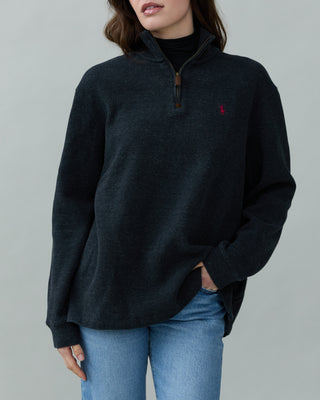 Dark Gray Soft Polo Sweater