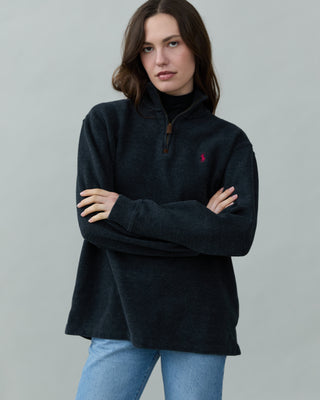 Dark Gray Soft Polo Sweater