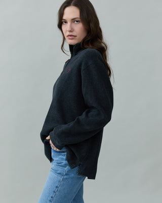 Dark Gray Soft Polo Sweater