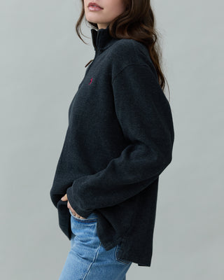 Dark Gray Soft Polo Sweater