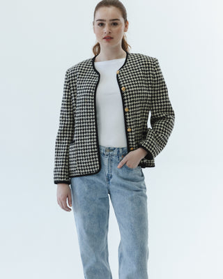 Houndstooth Cardigan in Black and White