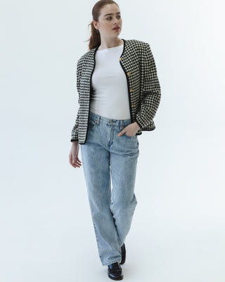 Houndstooth Cardigan in Black and White