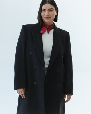 Cashmere Statement Coat in Dark Gray