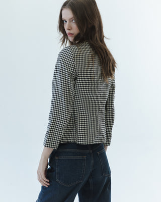 Giorgio Armani Cropped Blazer in Black & White Plaid