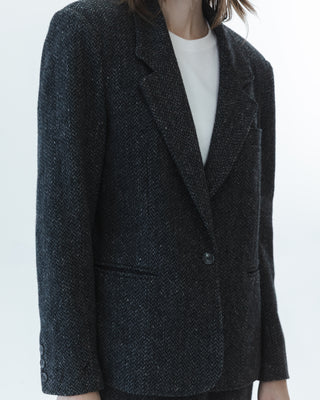 Wool Skirt and Blazer Suit in Dark Gray