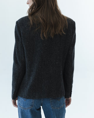 Wool Skirt and Blazer Suit in Dark Gray