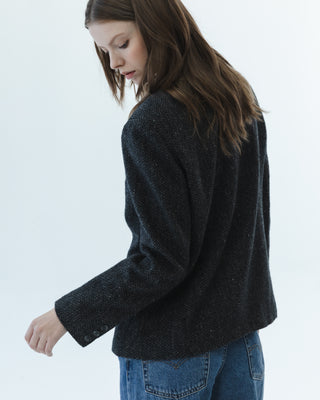 Wool Skirt and Blazer Suit in Dark Gray